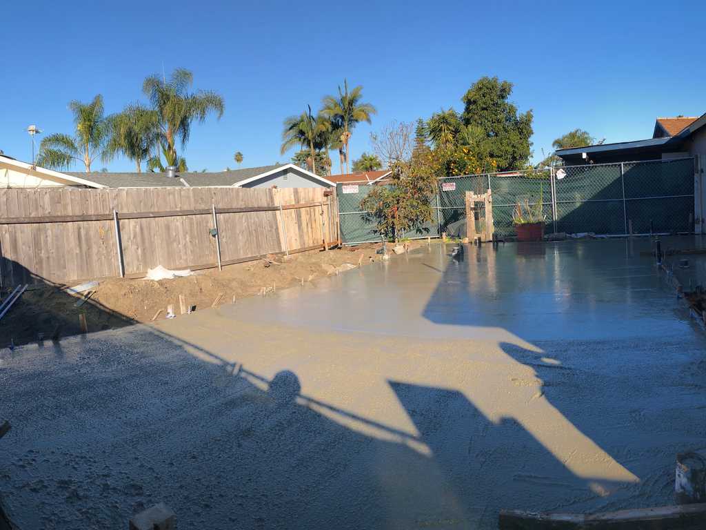 ADU freshly poured concrete foundation