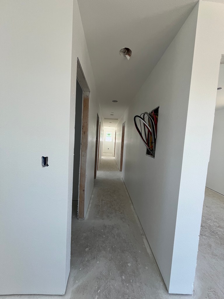 ADU hallway drywall wiring