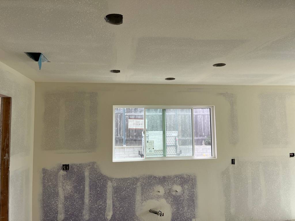 Joint compound in progress.