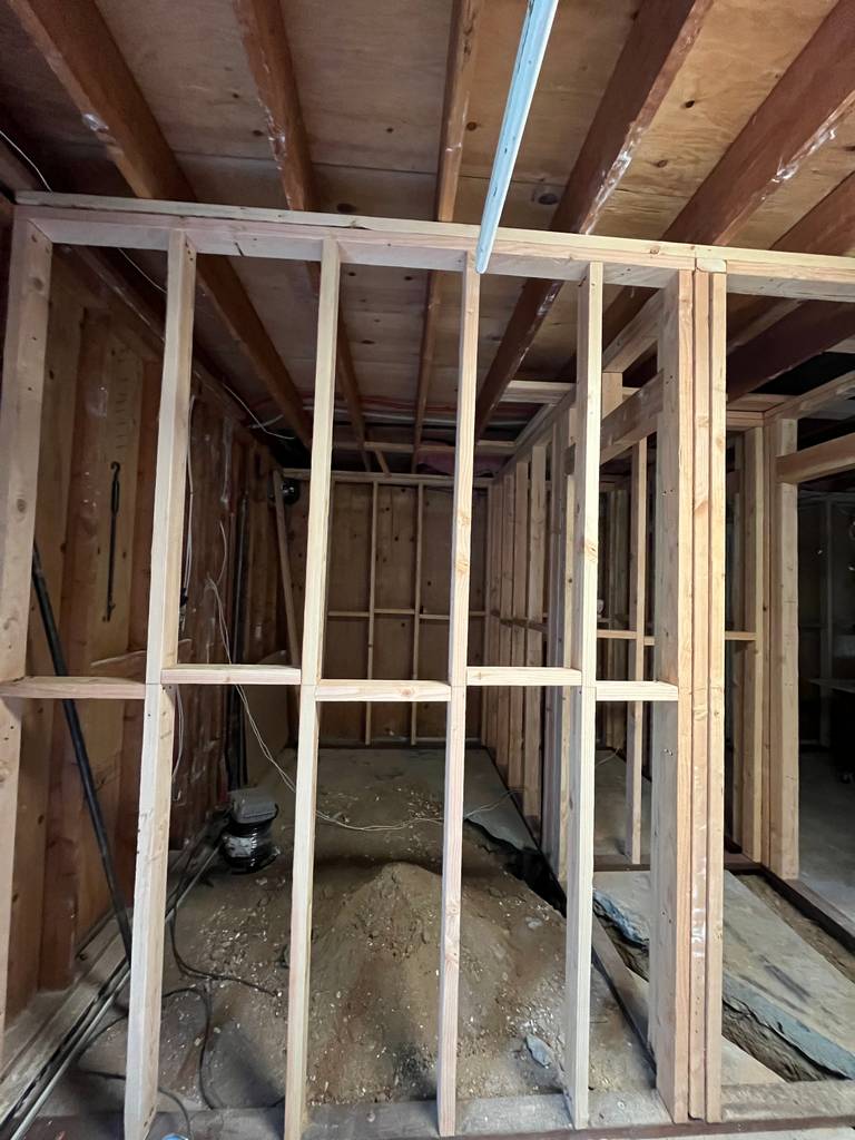 Garage Conversion Interior Stud Wall Construction