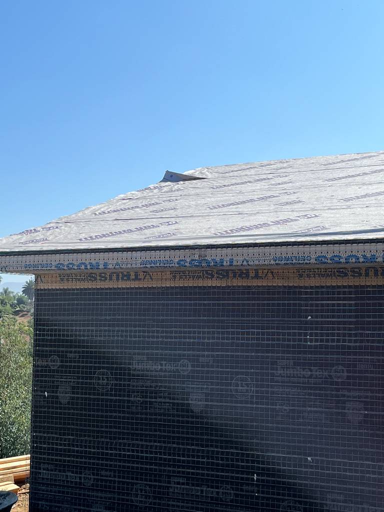 protective moisture barrier and insulation on the exterior walls of the home addition