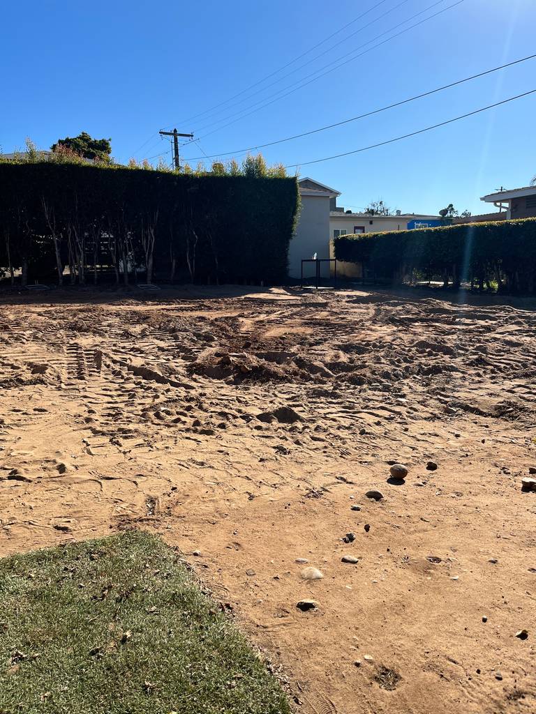 Ground site preparation for two story home.