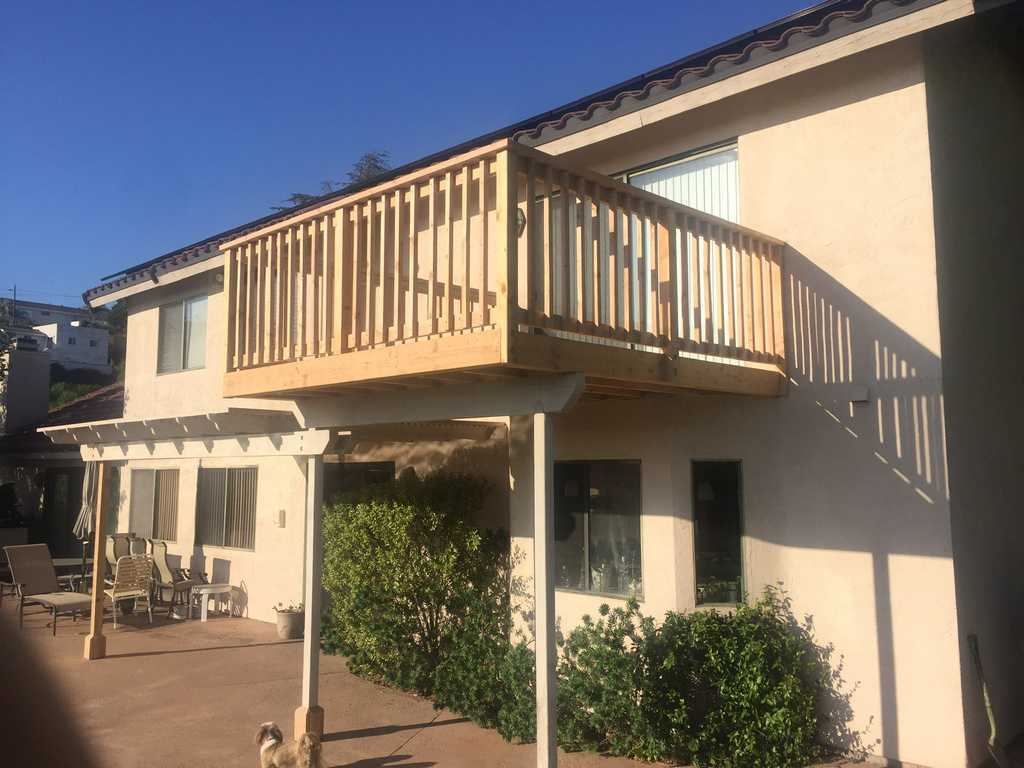 second story wood deck extention